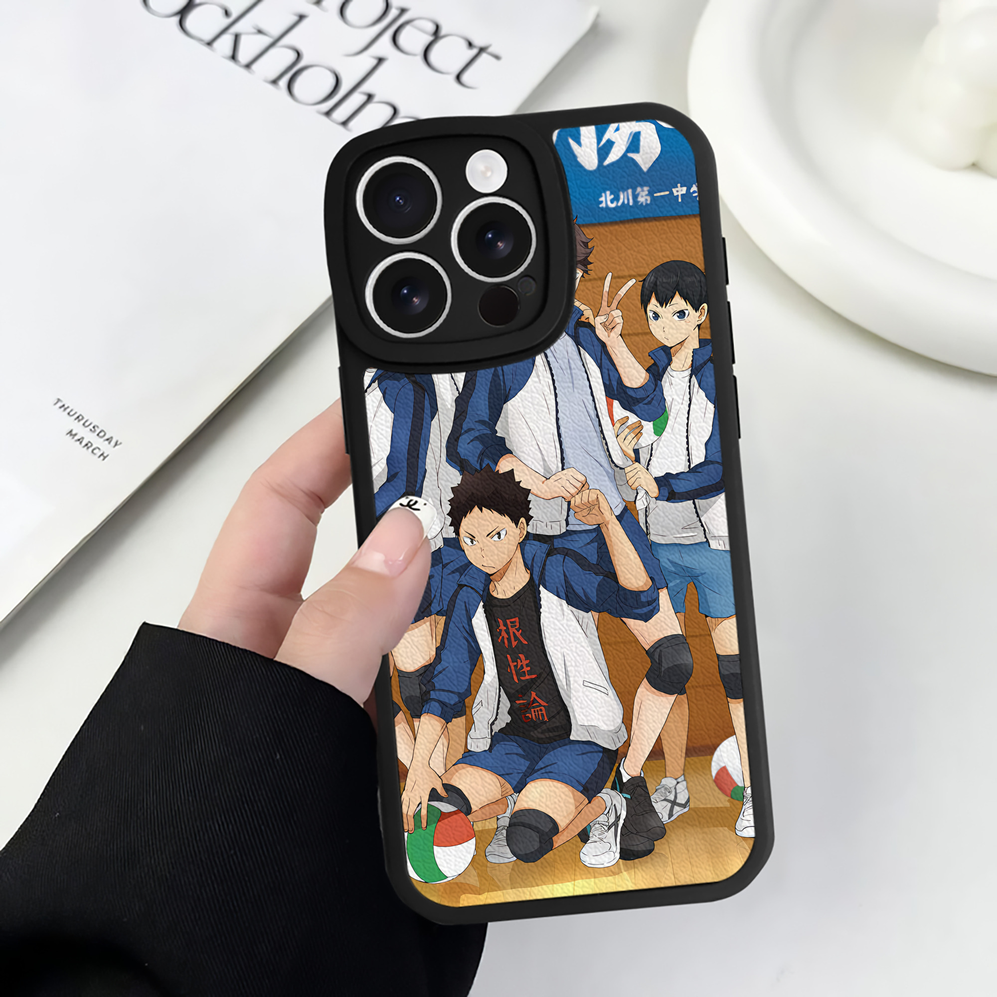 （画像用） ハイキュー!! Haikyu!! 【iPhone 16シリーズ対応】シリコンスマホケース（レザー調） 材質：シリコン